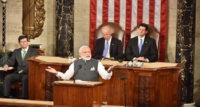 Modi US Congres मोदी के नेतृत्व में विश्व में पटल पर मजबूती से उभर रहा है भारत: शाह