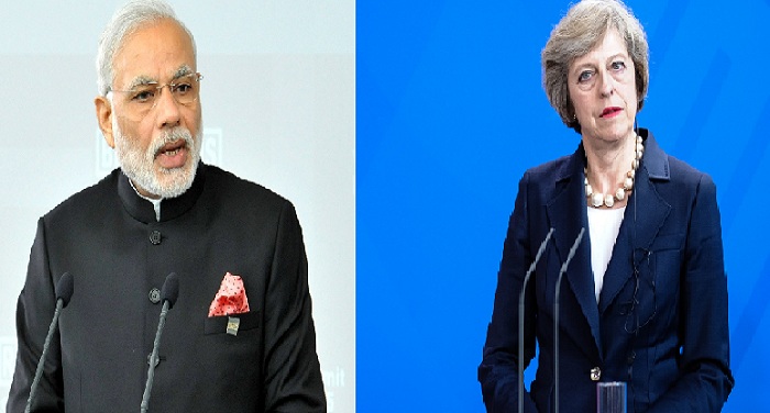 Modi Theresa मोदी ने थेरेसा से बात कर ब्रिटेन दौरे को किया याद