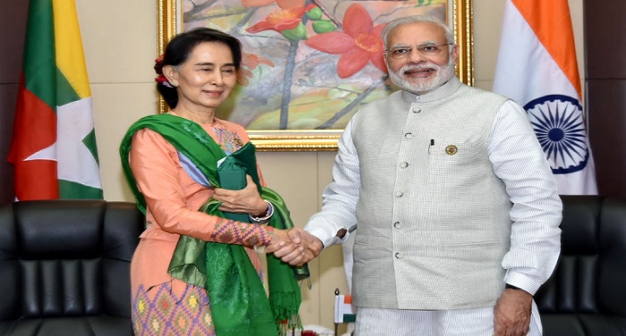 Modi Sui Ki आंग सान सू की से मिले प्रधानमंत्री नरेंद्र मोदी