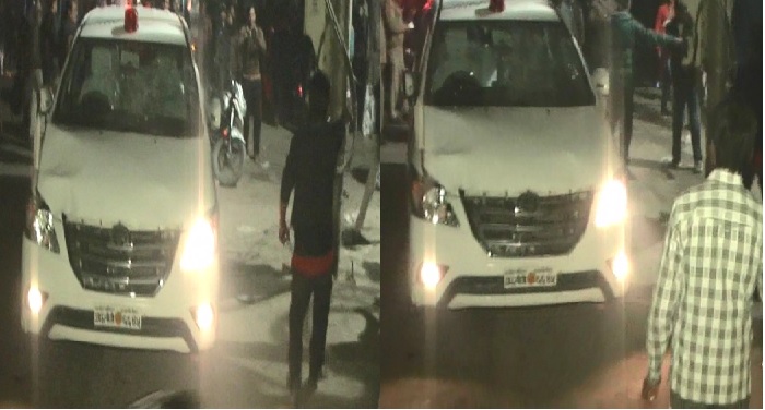 HARDOI राज्यमंत्री की लालबत्ती गाड़ी ने युवक को कुचला, लोगों ने किया हंगामा