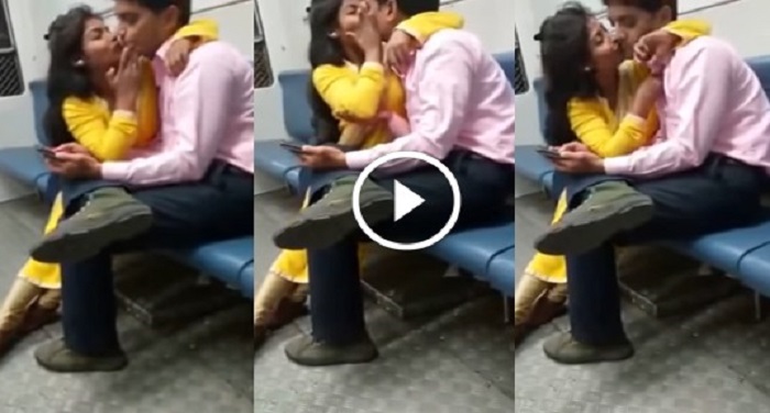 kiss ट्रेन में किस-किस के चक्कर में पड़ा ये प्रेमी जोड़ा..देखिए वीडियो