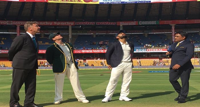 india vs australia बेंगलुरु टेस्ट: भारत ने टॉस जीतकर किया बल्लेबाजी का फैसला