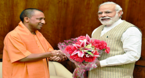 yogi and modi प्रधानमंत्री मोदी से मिले योगी आदित्यनाथ, सरकार के गठन के साथ नए मंत्रिमंडल पर भी हुई चर्चा