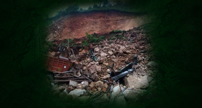 uttrakhand city, shop damage, landslide, chamiyala market
