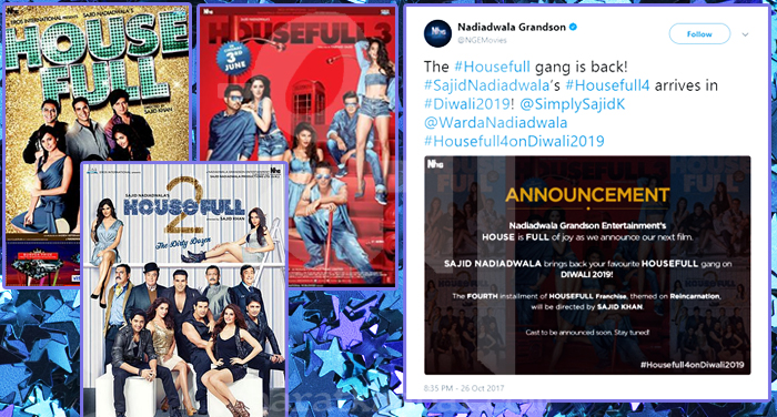 housefull film हाउसफुल-4 की हुई घोषणा, साल 2019 की दिवाली पर होगी रिलीज