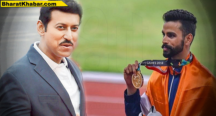 rajyavardhan singh rathore 1 स्वर्ण पदक जीतने वाले अरपिंदर सिंह को राज्यवर्धन सिंह राठौड़ ने दी बधाई, कहा रच दिया इतिहास