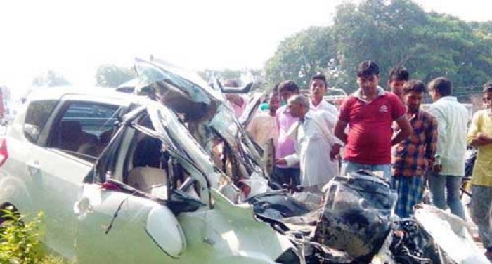 bijnor बिजनौर जिले में एक भीषण सड़क हादसे में एक ही परिवार के चार लोगों की मौत