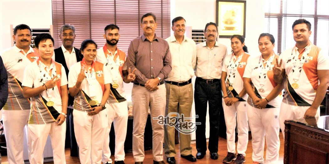 csif training सीआईएसएफ के महानिदेशक राजेश रंजन ने सीआईएसएफ के खिलाडि़यों को सम्‍मानित किया