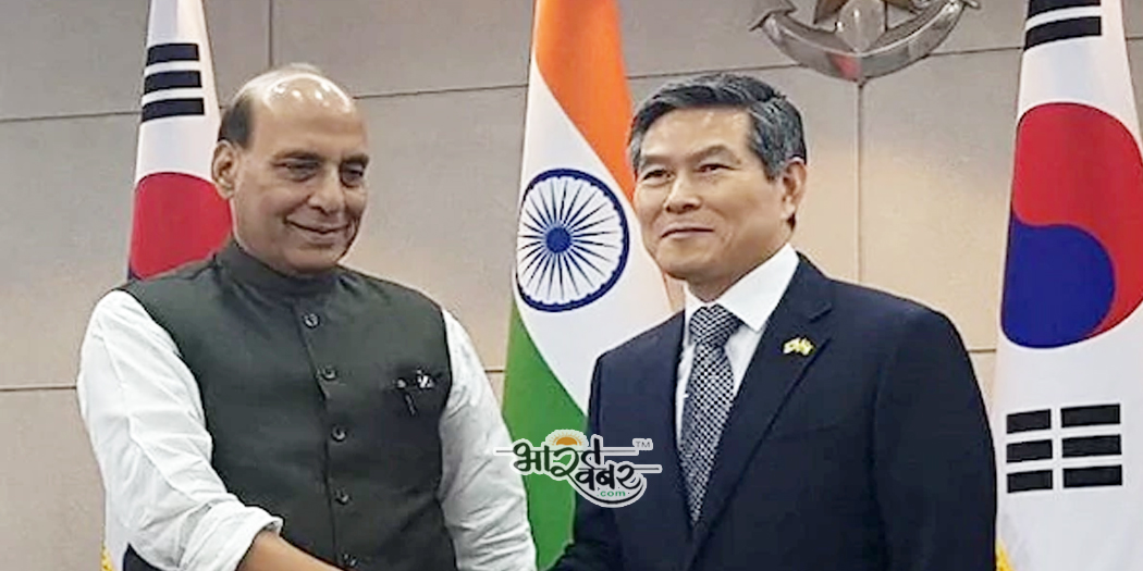 rajnath singh korea कोरिया के रक्षा मंत्री जियोंग कियोंगडू से मिले राजनाथ सिंह, रक्षा सहयोग की व्यापक समीक्षा