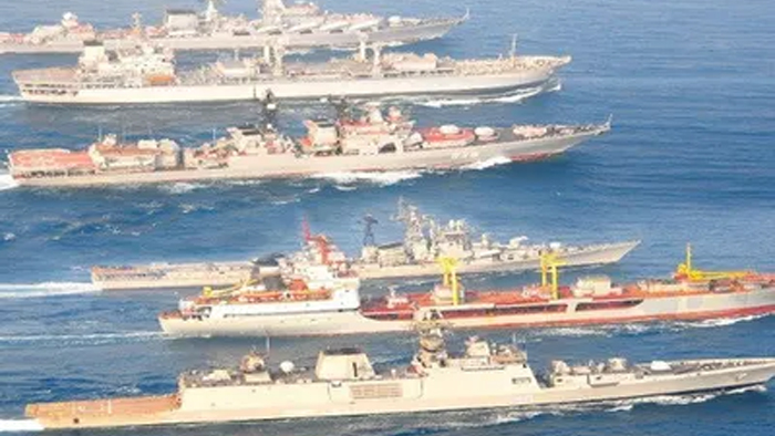 indra रूस-भारत नौसेना का इंद्र अभ्यास जारी, हिंदमहासागर में जंगी बेड़ा बढ़ा