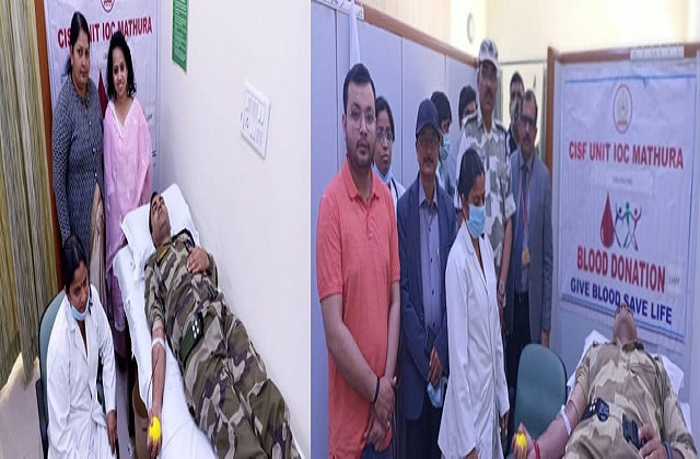 sdfsadfsdfsf सुरक्षा सप्ताह अभियान के तहत लगाया गया रक्तदान शिविर, CISF जवानों ने किया रक्तदान