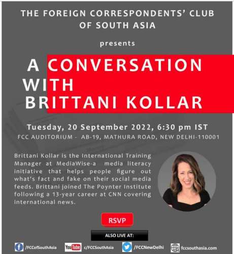Screenshot 2103 फॉरेन कॉरेस्पोंडेंट्स क्लब ऑफ साउथ एशिया, Brittani Kollar के साथ बातचीत