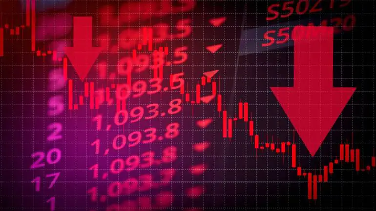 sensex nifty sensexdown 770x433 1 Share Market Today: शेयर बाजार में भारी गिरावट, सेंसेक्स 230 अंक लुढ़का, निफ्टी 19,700 के पास